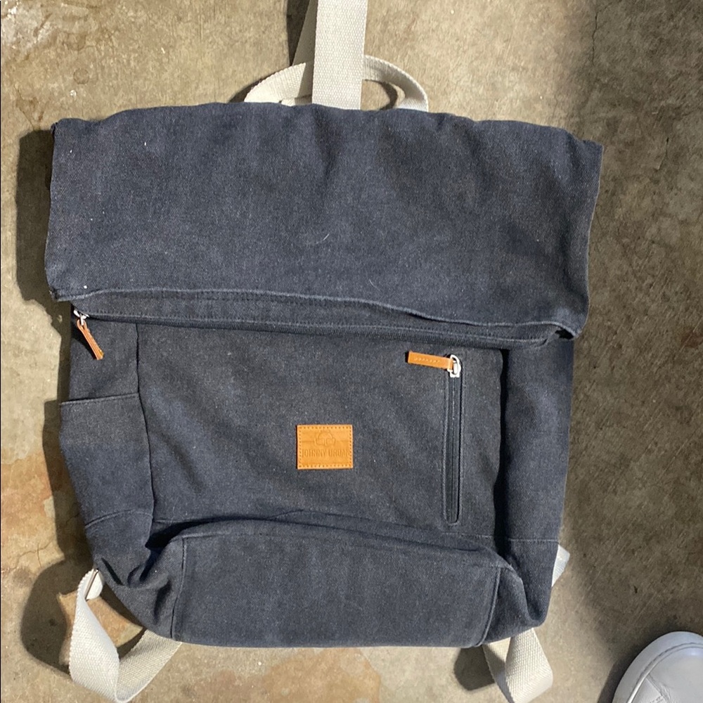 Johnny Urban Gray Rolltop Backpack Bag Cotton Canvas Casual Day Pack Minimalist